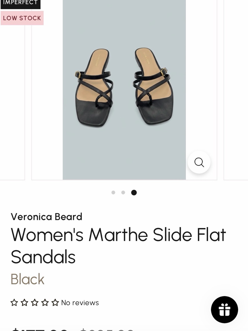 Veronica Beard Black Strappy Square-Toe Slide Sandals